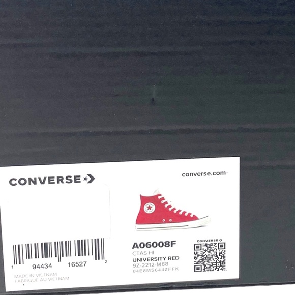 Converse Chuck Taylor Canvas High Top For Men Shoes Red White Sneaker A06008F - Picture 9 of 10